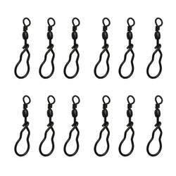 H&H Lure Gang Rig 2 3/4 Inch Black Brass Swivels - 12 Pack